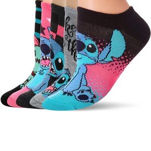 Disney Lilo & Stitch Women's 5 Pack No Show Socks